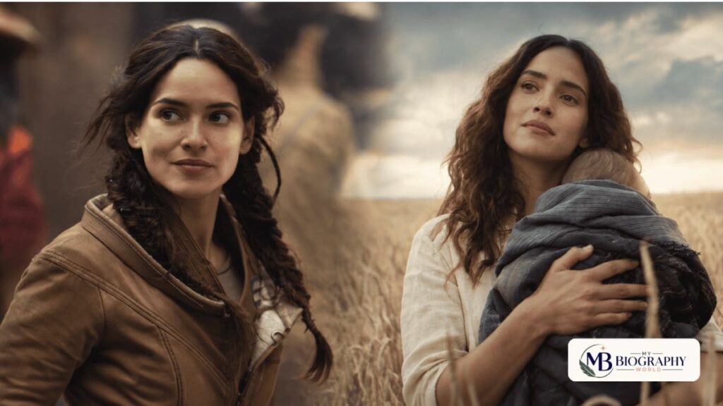 Adria Arjona in a scene from her film project, showcasing the Puerto Rican-American actress in a dramatic setting.