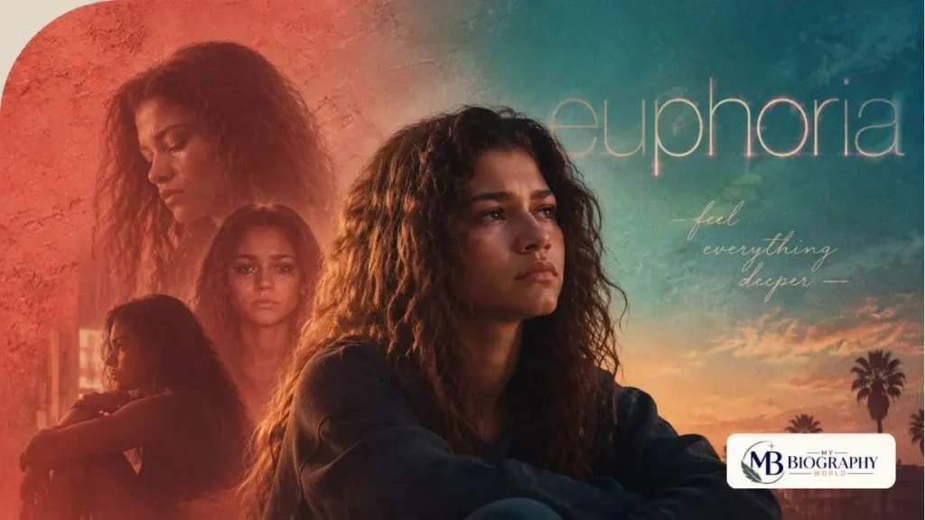 Zendaya in a dramatic Euphoria scene, featured in a My Biography World