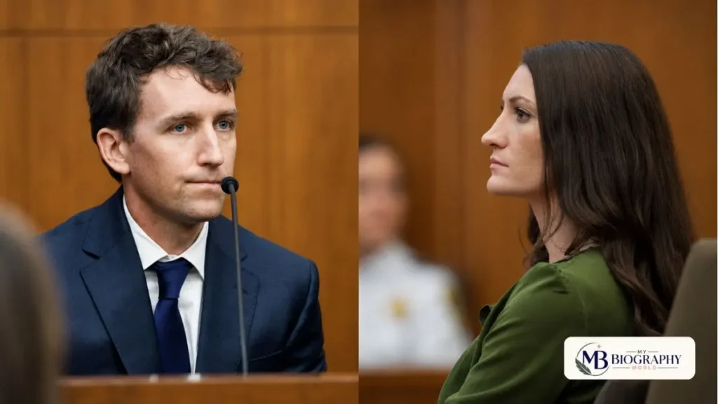 Lindsay Clancy and her husband Patrick Clancy appearing in court during the legal proceedings.